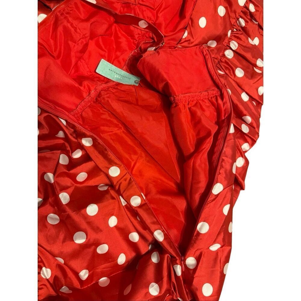Brand New Anthropologie Atsu Sally Bow Polka Dots Red and White Maxi Dress 1X - Picture 10 of 15